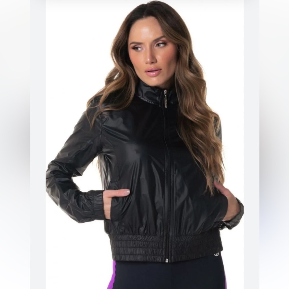 GORGEOUS VTG Satin Bomber Jacket-Shirring Detail Neckline--SzXs-S EUC -🖤
